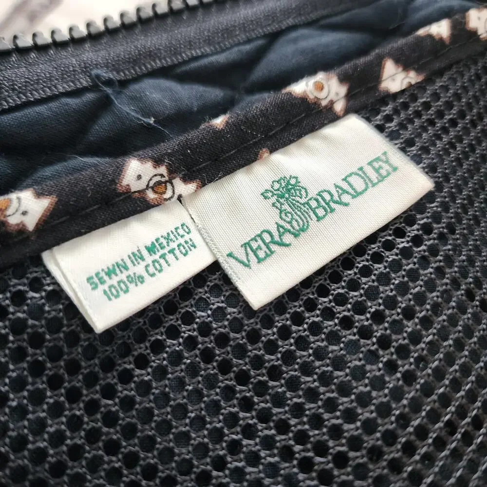 Vintage Vera Bradley Zebra Hanging Garment Bag Black Quilted Dual Handle Retired